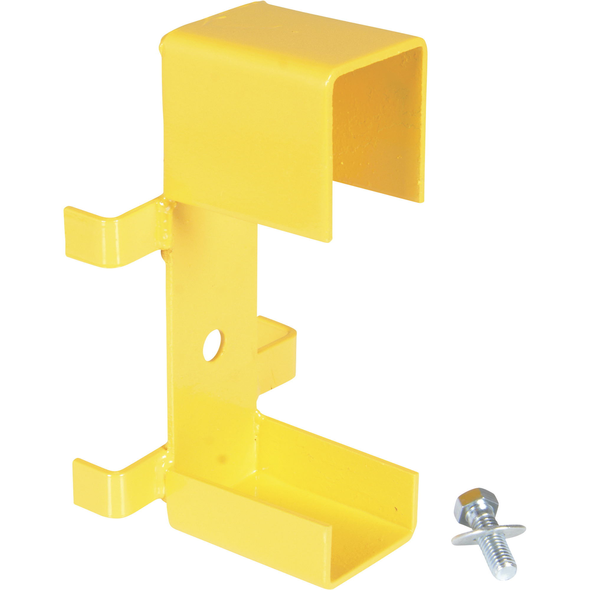 Vestil Post Bracket for Structural Guard Rail - Powder-Coat Yellow, Welded Steel, Model# GR-STC8-DI-BKT-YL